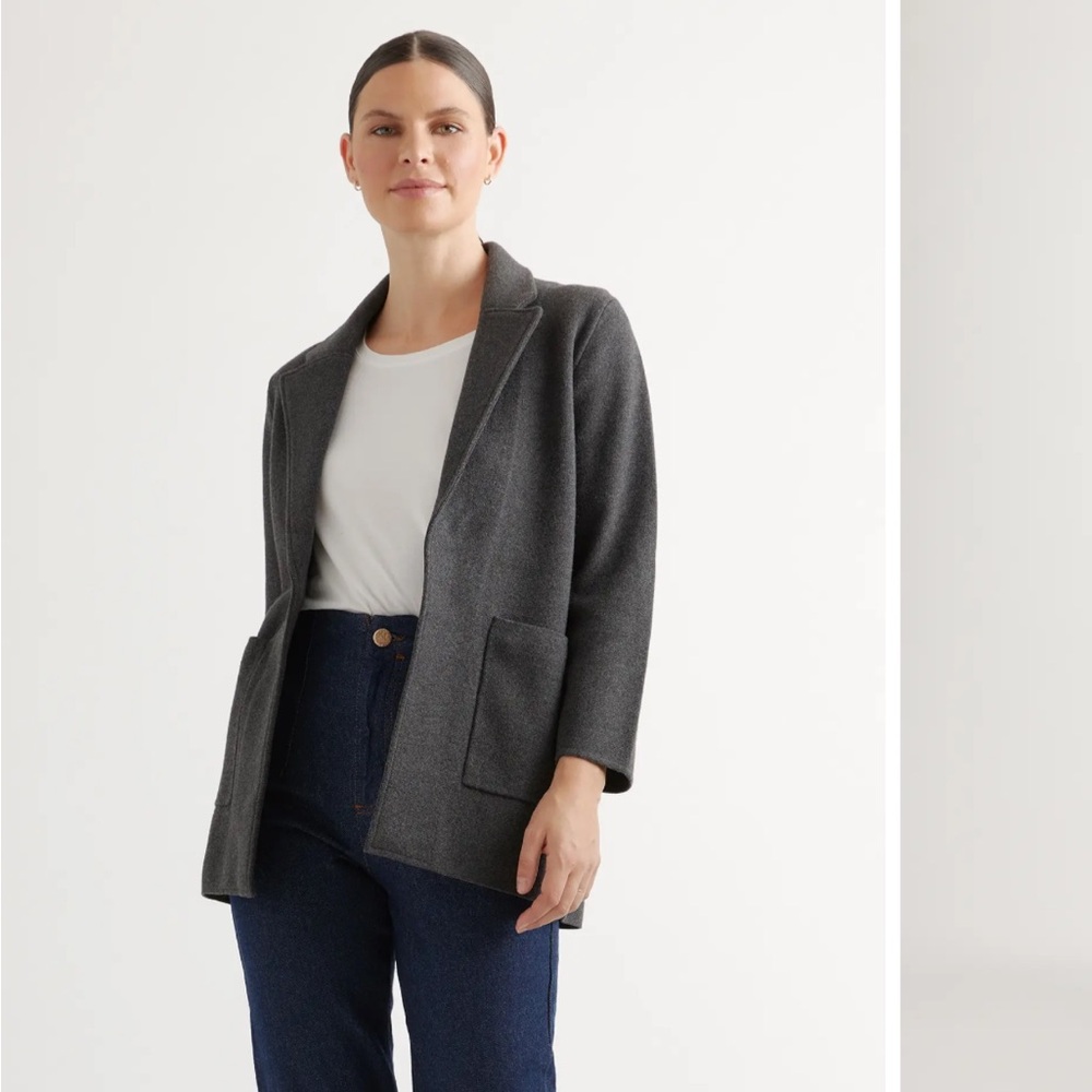 Quince 100% Organic Cotton Knit Blazer